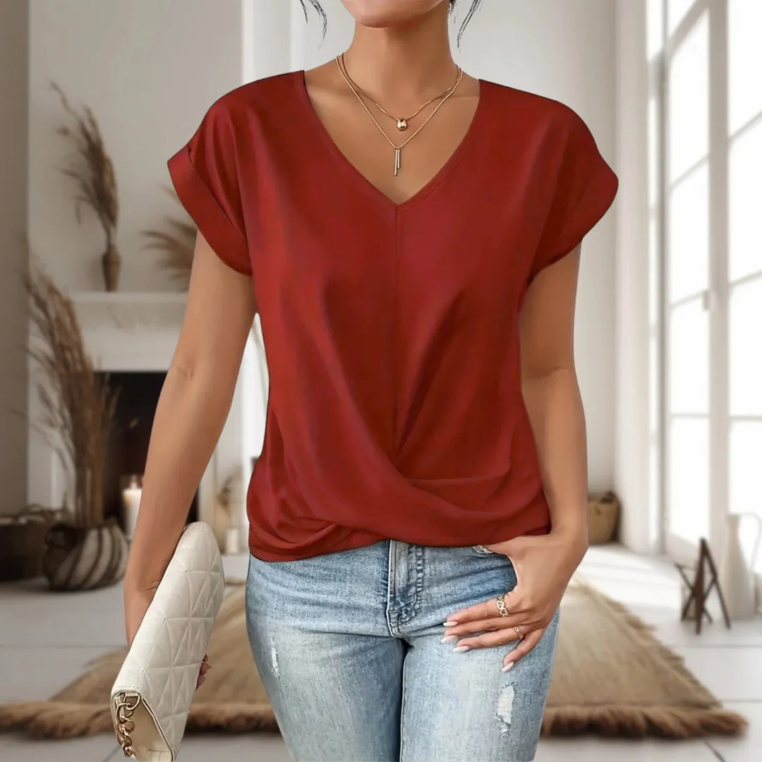Ella | Casual Sweetheart Neck T-Shirt