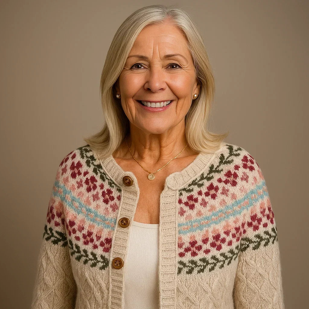Primrose | Women's Nordic-Pattern Button-Front Cardigan