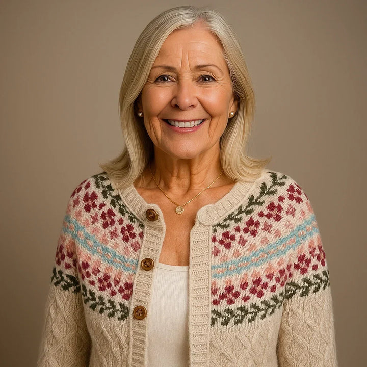 Primrose | Women's Nordic-Pattern Button-Front Cardigan