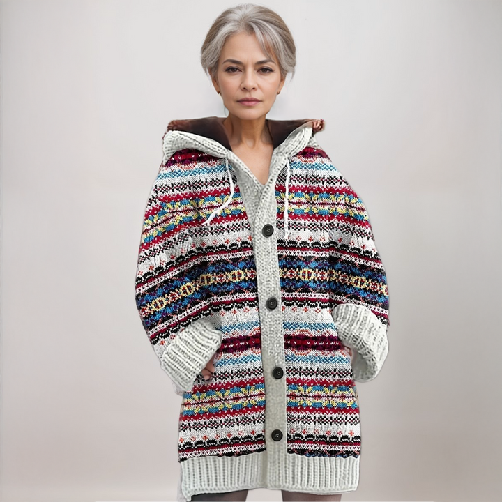Women's Nordic Hooded Knit Cardigan