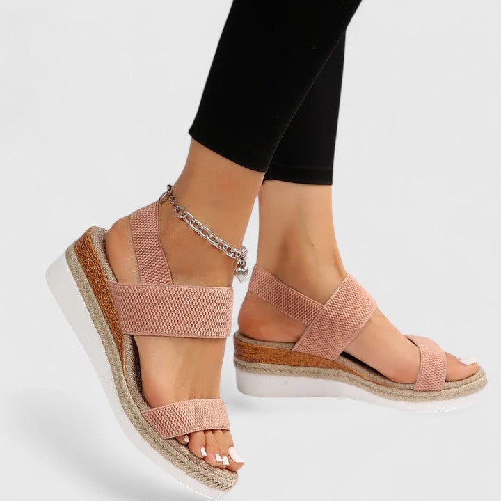 Livia | Elegant Wedge Sandals with Braided Sole