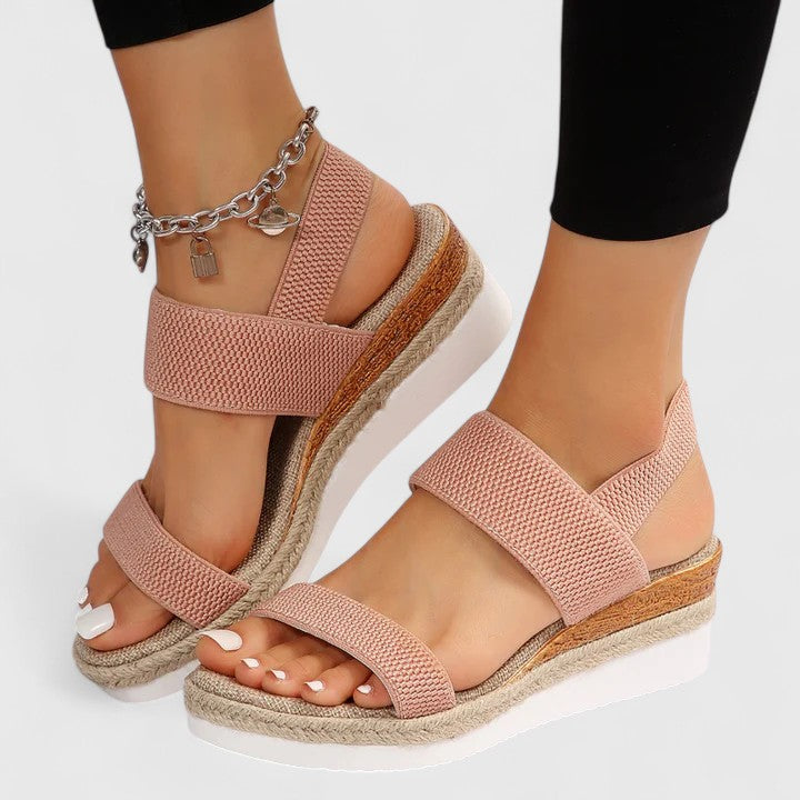 Livia | Elegant Wedge Sandals with Braided Sole