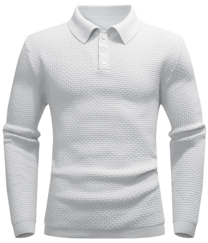 Alaric | Men’s Textured Long-Sleeve Polo Shirt