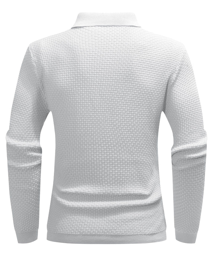 Alaric | Men’s Textured Long-Sleeve Polo Shirt