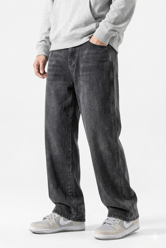 Kai | Men's Wide-Leg Loose Fit Korean Jeans