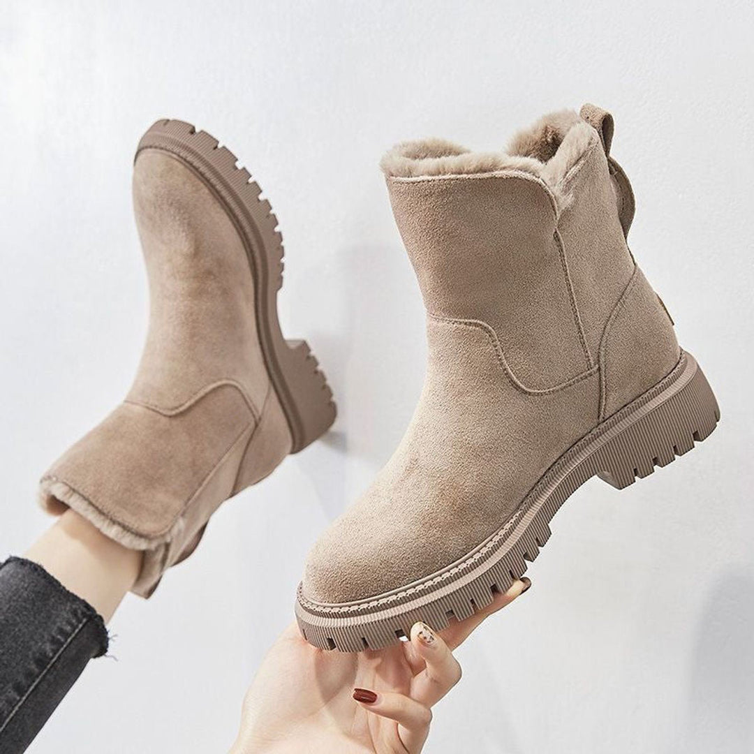 Salia | Women's Faux Suede Fleece-Lined Slip-On Ankle Boots