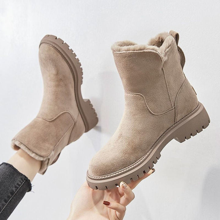Salia | Women's Faux Suede Fleece-Lined Slip-On Ankle Boots