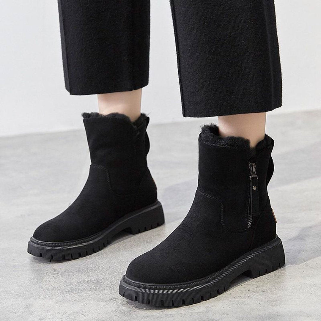 Salia | Women's Faux Suede Fleece-Lined Slip-On Ankle Boots
