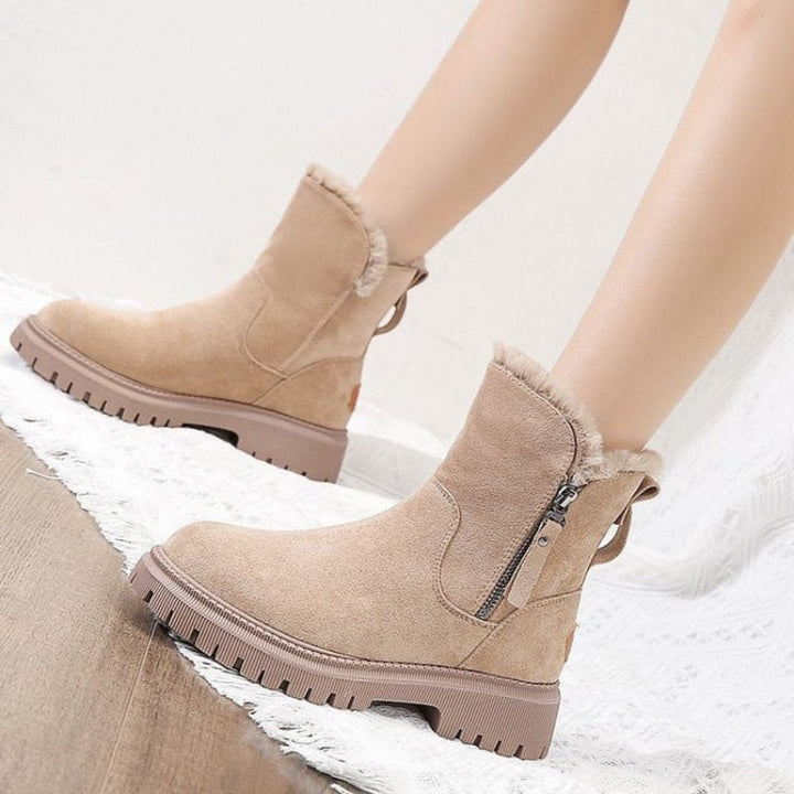 Salia | Women's Faux Suede Fleece-Lined Slip-On Ankle Boots
