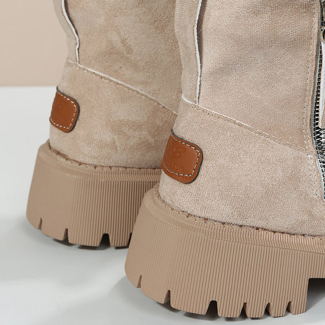 Salia | Women's Faux Suede Fleece-Lined Slip-On Ankle Boots