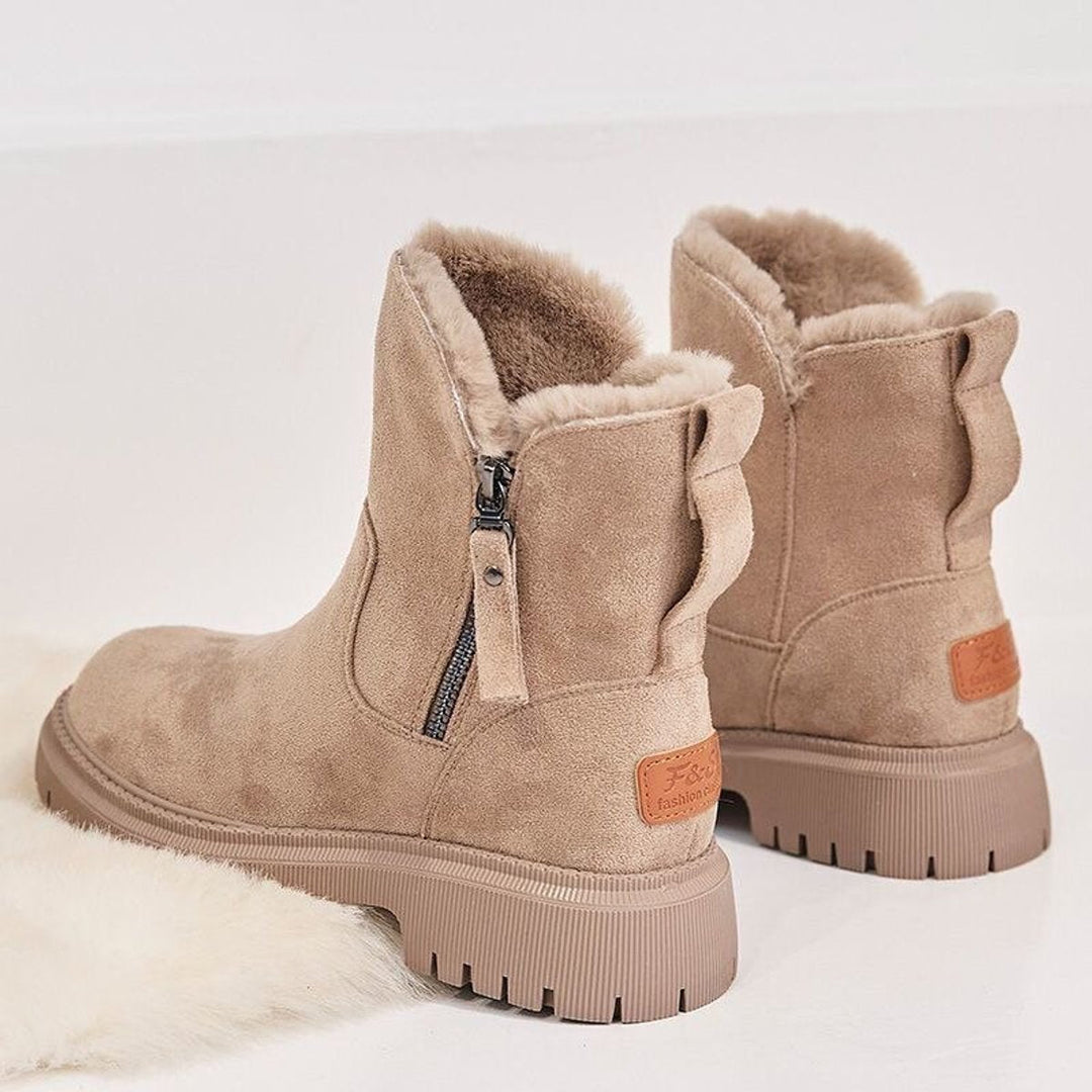 Salia | Women's Faux Suede Fleece-Lined Slip-On Ankle Boots