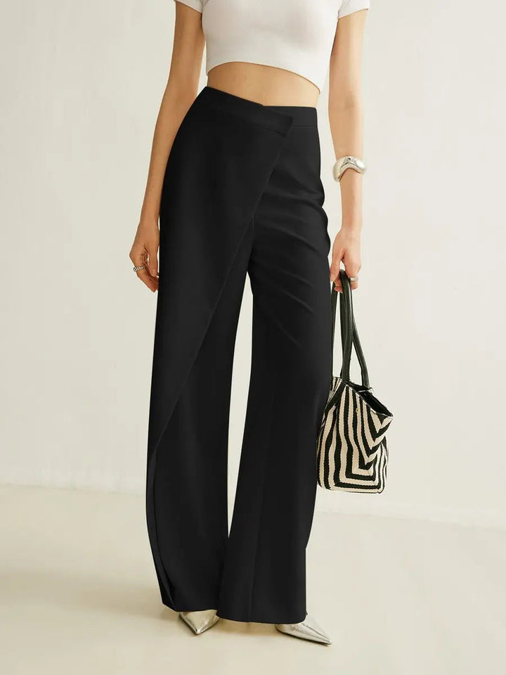 Renelle | High-Waist Asymmetric Wide-Leg Trousers