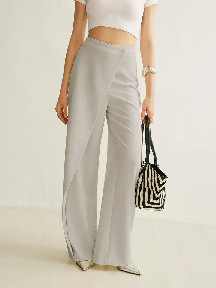 Renelle | High-Waist Asymmetric Wide-Leg Trousers