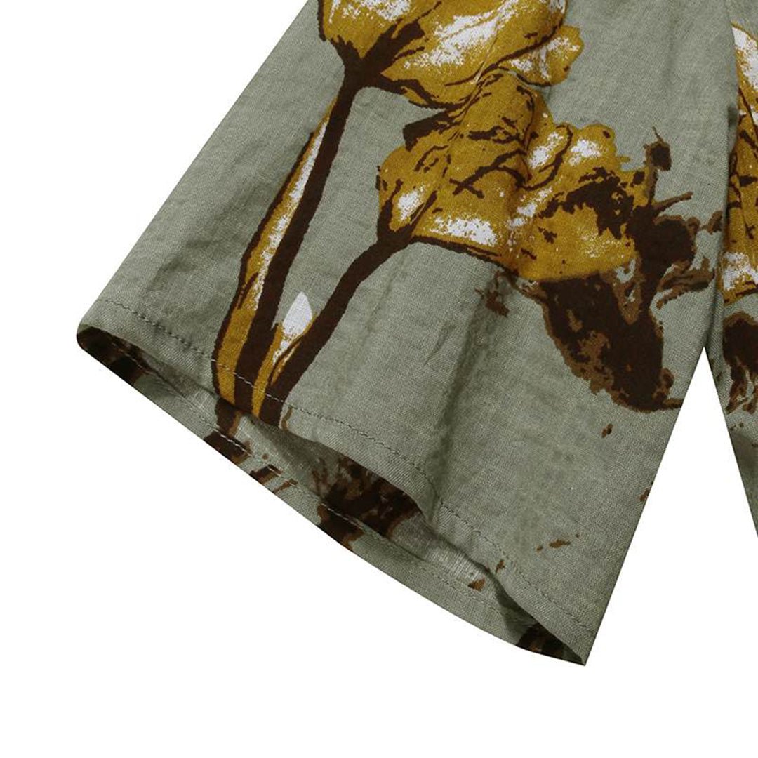 Lina| Women's Loose-Fit Floral Print Short Sleeve Maxi Dress