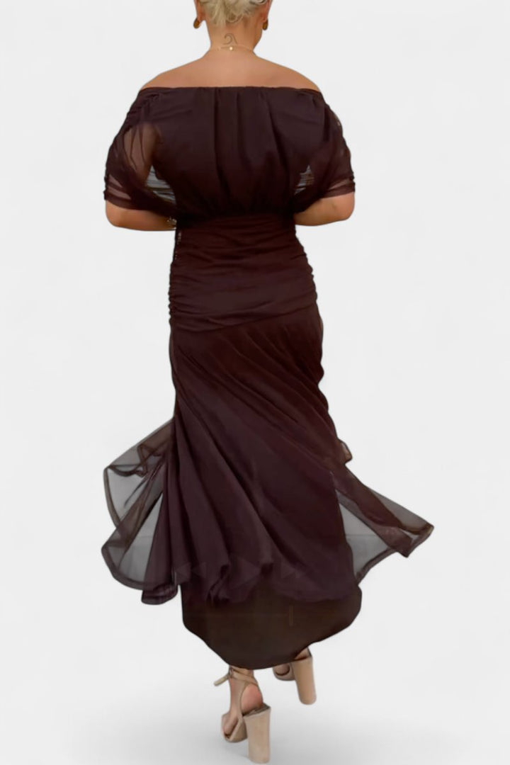 Avia | Women's Off-Shoulder Flowing Maxi Cocktail Party Dress