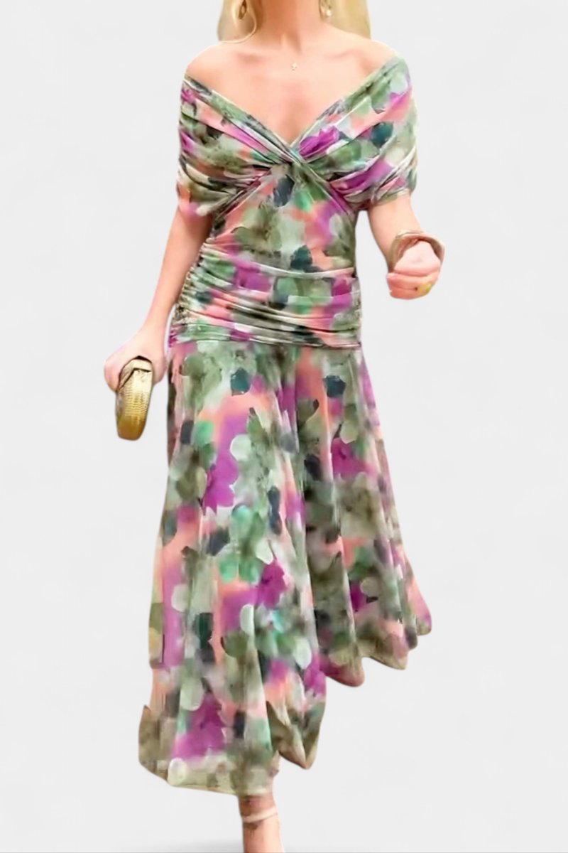Avia | Women's Off-Shoulder Flowing Maxi Cocktail Party Dress