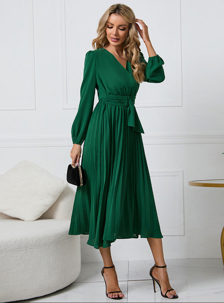 Mabel | Women's Long Sleeve Midi Wedding Guest Dress