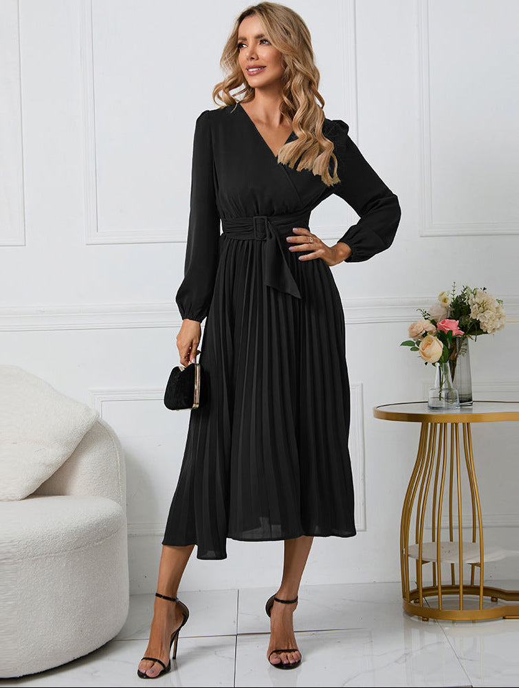 Mabel | Women's Long Sleeve Midi Wedding Guest Dress