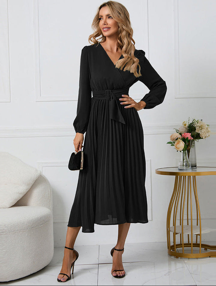 Mabel | Women's Long Sleeve Midi Wedding Guest Dress