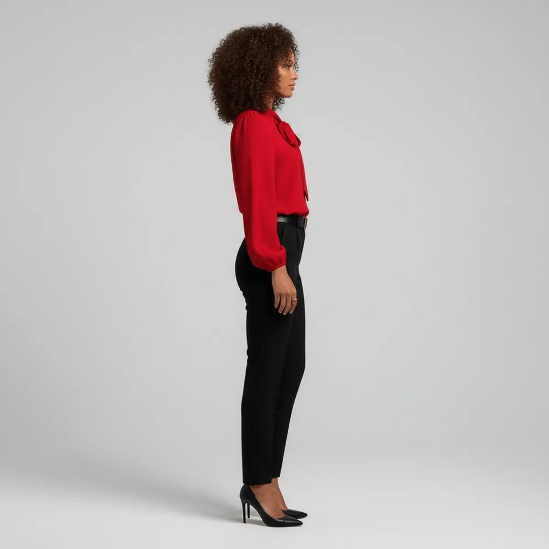 Claribel | Bow-Tie Neck Long-Sleeve Blouse