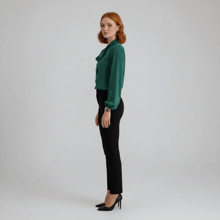 Claribel | Bow-Tie Neck Long-Sleeve Blouse
