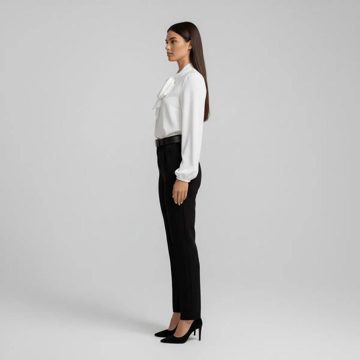 Claribel | Bow-Tie Neck Long-Sleeve Blouse