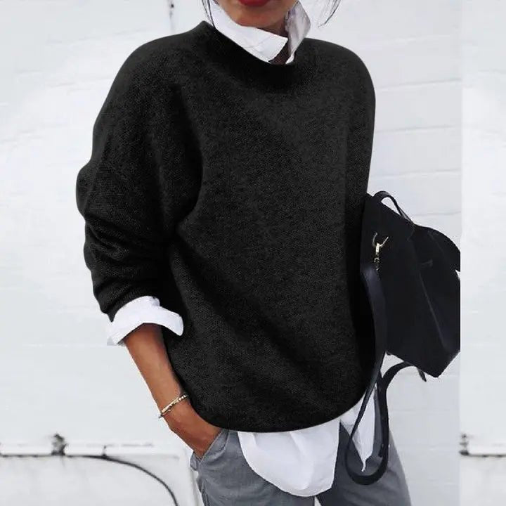 Mila | Women's Relaxed-Fit Crew-Neck Cashmere-Blend Jumper