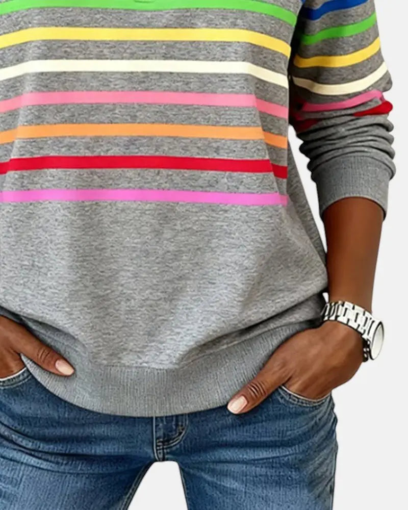 Marlowe | Striped Quarter-Zip Relaxed Jumper