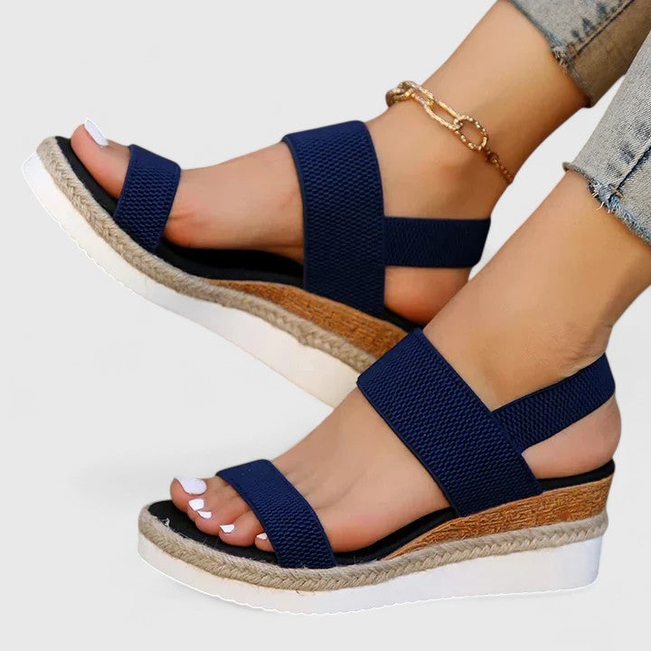 Livia | Elegant Wedge Sandals with Braided Sole